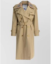 Burberry - Waist Belted Double-Breasted Coat - Lyst