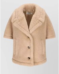Max Mara - Short Sleeve Faux Fur Knit Coat - Lyst