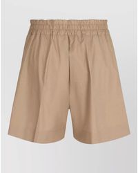 P.A.R.O.S.H. - Shorts High Waist Elastic Band Pleated Front - Lyst