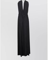 Max Mara - V Back Sleeveless Dress Tie Waist Maxi - Lyst