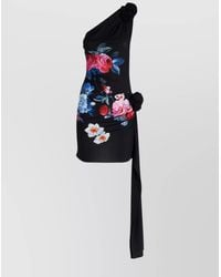 Magda Butrym - One-Shoulder Floral-Print Mini Dress - Lyst