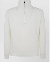 Filippo De Laurentis - Virgin Wool Half Zip Sweater - Lyst
