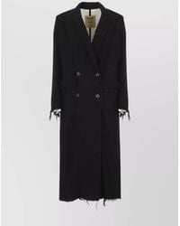 Uma Wang - Double-Breasted Wool Blend Coat Featuring Pockets - Lyst