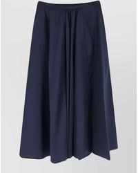 Aspesi - High Waist Cotton Midi Skirt Pleated - Lyst