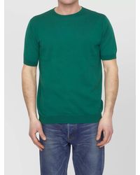 John Smedley - Cotton Ribbed Regular-Fit Short-Sleeve Crewneck Jumper - Lyst