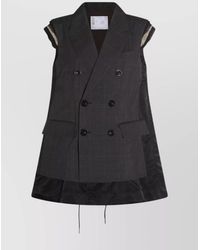 Sacai - Tailored Vest With Button Detailing And Flap Pockets - Lyst