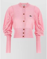 Vivienne Westwood - Eli Cardigan Ruched Sleeves Ribbed Trims - Lyst