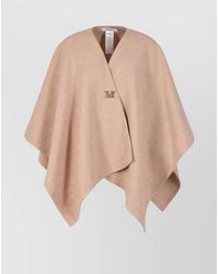 Max Mara - Draped Wool Cape Embroidered Brooch - Lyst