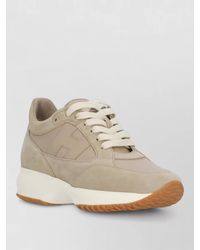 Hogan - Suede Leather Low Top Rubber Sole Sneakers - Lyst