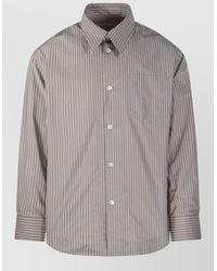 Ami Paris - Cotton Long-Sleeve Wide Shirt - Lyst