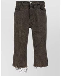 Rick Owens - Denim High-Rise Straight-Leg Cropped Shorts - Lyst