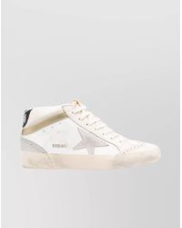 Golden Goose - Distressed Mid-Star Sneakers With Round Toe - Lyst