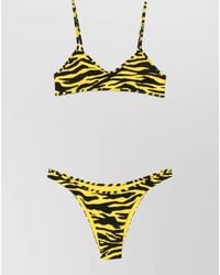 The Attico - Triangle Bra High Waist Stretch Tiger Print - Lyst