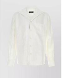 Dolce & Gabbana - Linen Shirt With Chest Pocket And Cuffed Sleeves - Lyst