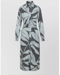 Max Mara - Robinia Silk Midi Dress Floral Print - Lyst