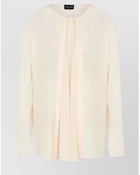 Giorgio Armani - Silk Draped Long Sleeve Blouse - Lyst