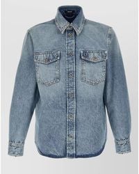 Versace - Denim Studded Shirt - Lyst