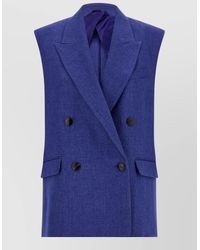 Max Mara - Linen Double-Breasted Waistcoat - Lyst