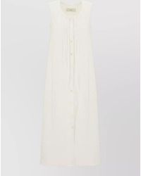 DUNST - Cotton Dress Pleated Skirt Scalloped Hem Sleeveless - Lyst