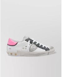 Philippe Model - Shiny Low Top Sneakers With Studded Sole - Lyst