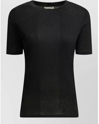 Loulou de Saison - Crew Neck Ribbed Texture Short Sleeve Top - Lyst