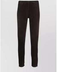 P.A.R.O.S.H. - Suede Slim-Fit Trousers - Lyst