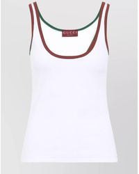 Gucci - Web Detail Cotton Tank Top - Lyst