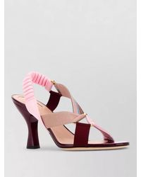 Fendi - Colibrì Fabric Sandals Cone Heel Open Toe - Lyst