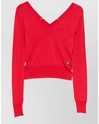 Vivienne Westwood - Silk Wool V-Neck Long-Sleeve Jumper - Lyst