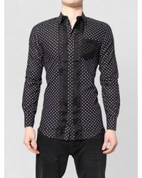 Dolce & Gabbana - Silk Cotton Polka-Dot Long-Sleeve Shirt - Lyst
