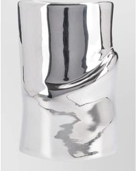 Courreges - Sculptural Open Cuff Bracelet Polished Finish - Lyst