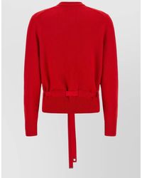 Ferragamo - Cashmere Ribbed Cropped Belted Cardigan - Lyst