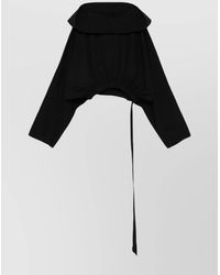 Rick Owens - Cropped Hooded Tunic Featuring Drawstring Detail - Lyst