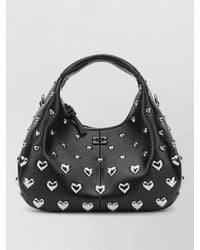 Ganni - Heart Studded Mini Leather Shoulder Bag - Lyst