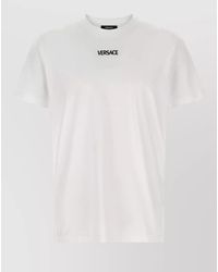 Versace - Cotton Relaxed-Fit Logo-Embroidered Short-Sleeve T-Shirt - Lyst