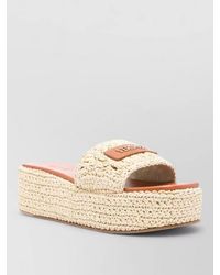 Versace - Platform Fabric Mules Open Toe Braid - Lyst