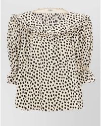 Chloé - Ruffled Polka-Dot Top - Lyst