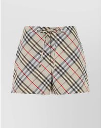 Burberry - Embroidered Cotton Shorts - Lyst