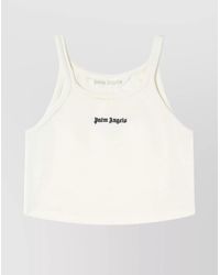 Palm Angels - Cotton Cropped Sleeveless Logo Top - Lyst