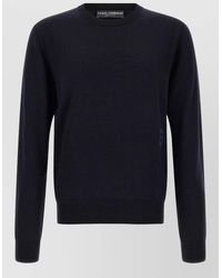 Dolce & Gabbana - Virgin Wool Ribbed Crew Neck Sweater - Lyst