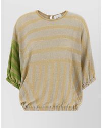 Nude - Lurex Sweater Round Neck Striped Design - Lyst
