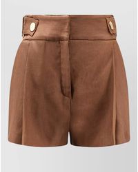 Elisabetta Franchi - Tailored Bermuda Trousers Belt Loops Pleats - Lyst