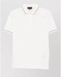 Emporio Armani - Cotton Piqué Contrast Trim Short-Sleeve Polo Shirt - Lyst