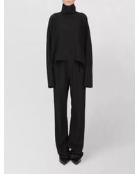 Rick Owens - High-Neck Long-Sleeve Asymmetric Cropped Top - Lyst