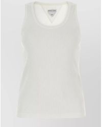 Bottega Veneta - Ribbed Texture Sleeveless V Neck Top - Lyst