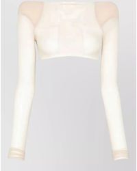 Rick Owens - Boat Neck Long Sleeve Sheer Short Top - Lyst