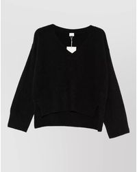 C.t. Plage - Wool Ribbed V-Neck Long-Sleeve Jumper - Lyst