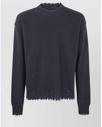 Uma Wang - Basic Crew Neck Sweater With Distressed Hem - Lyst
