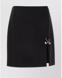 スカート VERSACE 'Safety Pin' skirt Black  10188161A12258 Safety Pin A-Line Wool Mini Skirt | VERSACE US