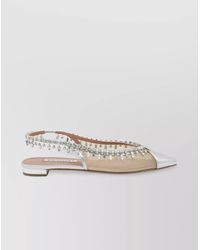 Aquazzura - Embellished Pointed Toe Ballerina Shoes - Lyst